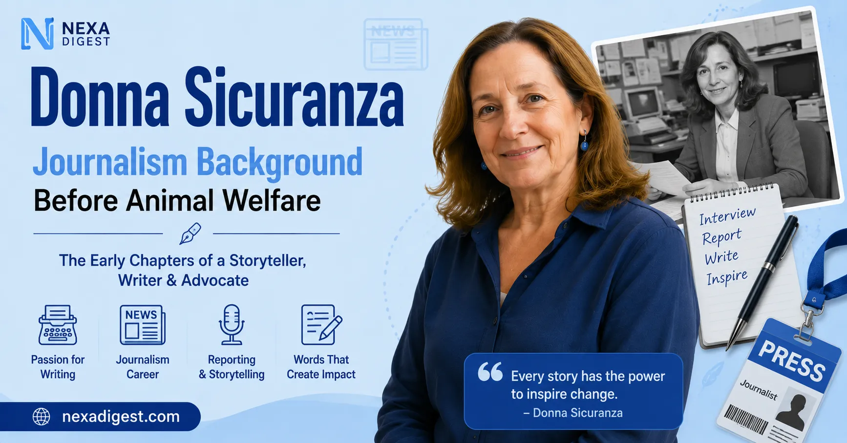 Donna Sicuranza Journalism Background Before Animal Welfare