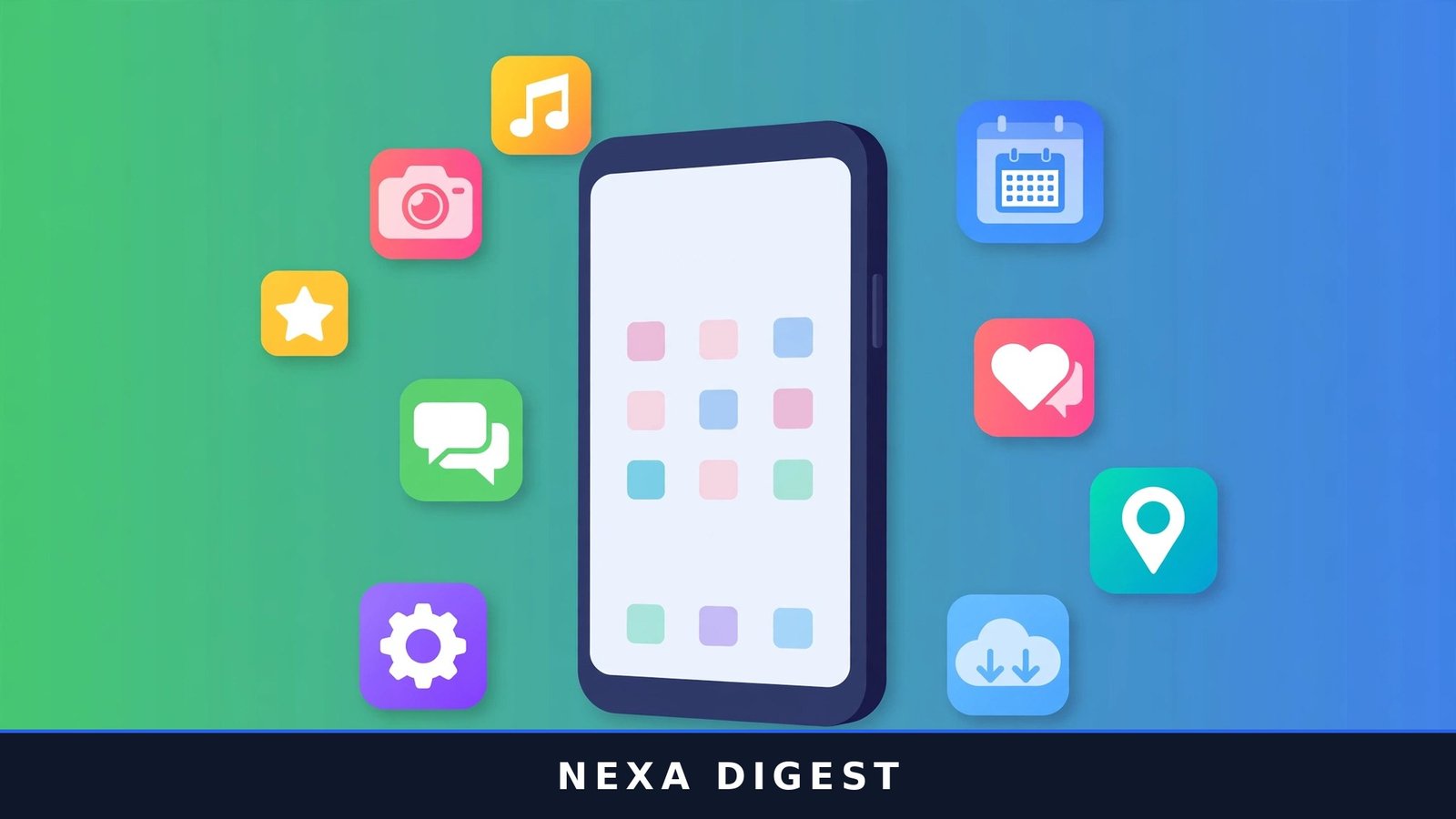 Smartphone screen with colorful app icons representing the best Android apps 2026 picks for productivity, privacy and entertainment.
