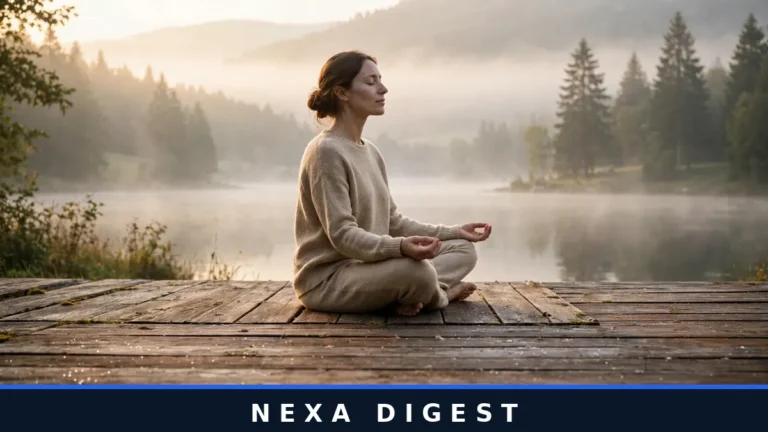 Woman practicing deep breathing meditation at sunrise, one of the top stress management techniques that actually help