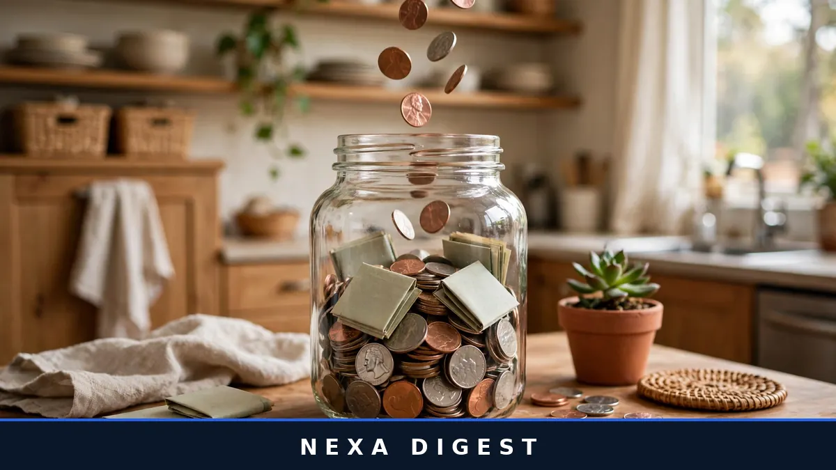 ways to save money fast on a low income with a savings jar and budget notebook