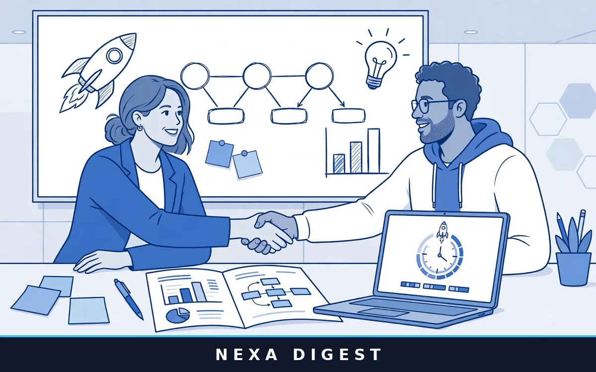 Entrepreneur learning how to start a small business in 2026 at a bright home office desk with laptop, checklist, and growth charts.